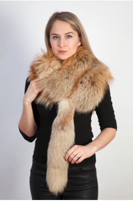 Golden fox fur scarf-collar-stole